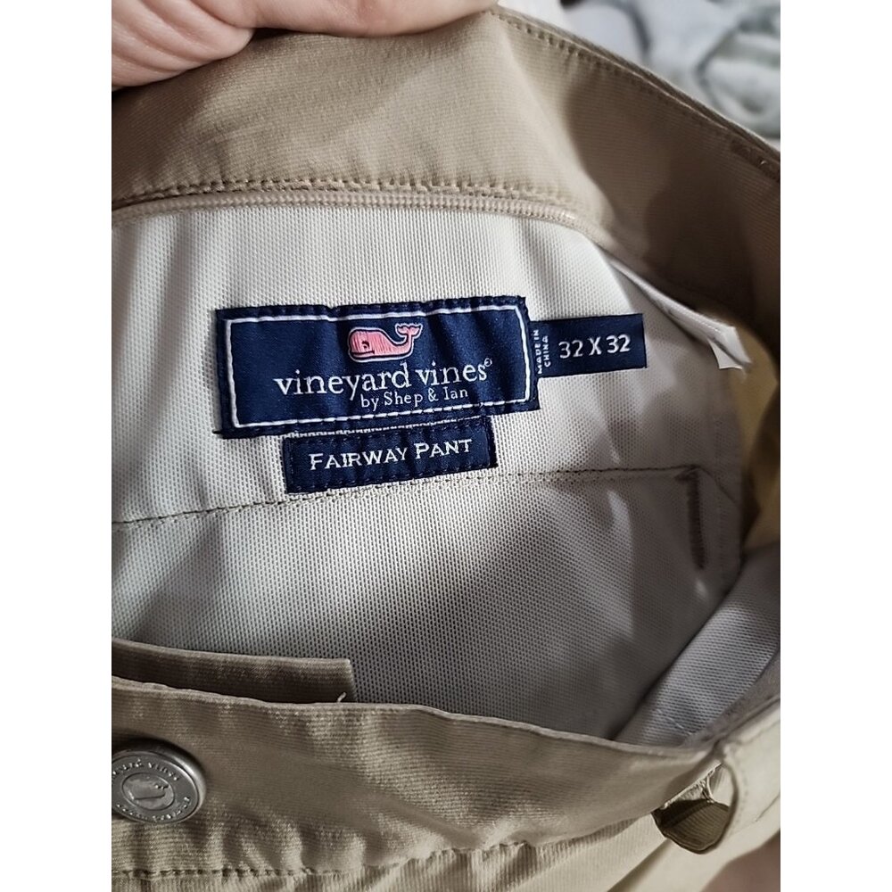 Vineyard Vines Fairway Pants Men’s 32x32 Beige Golf Performance Stretch Preppy